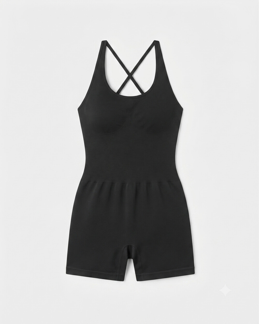 Women's MOOSLOVER Strappy Backless One-Piece Jumpsuit Shorts – Black (Size Small